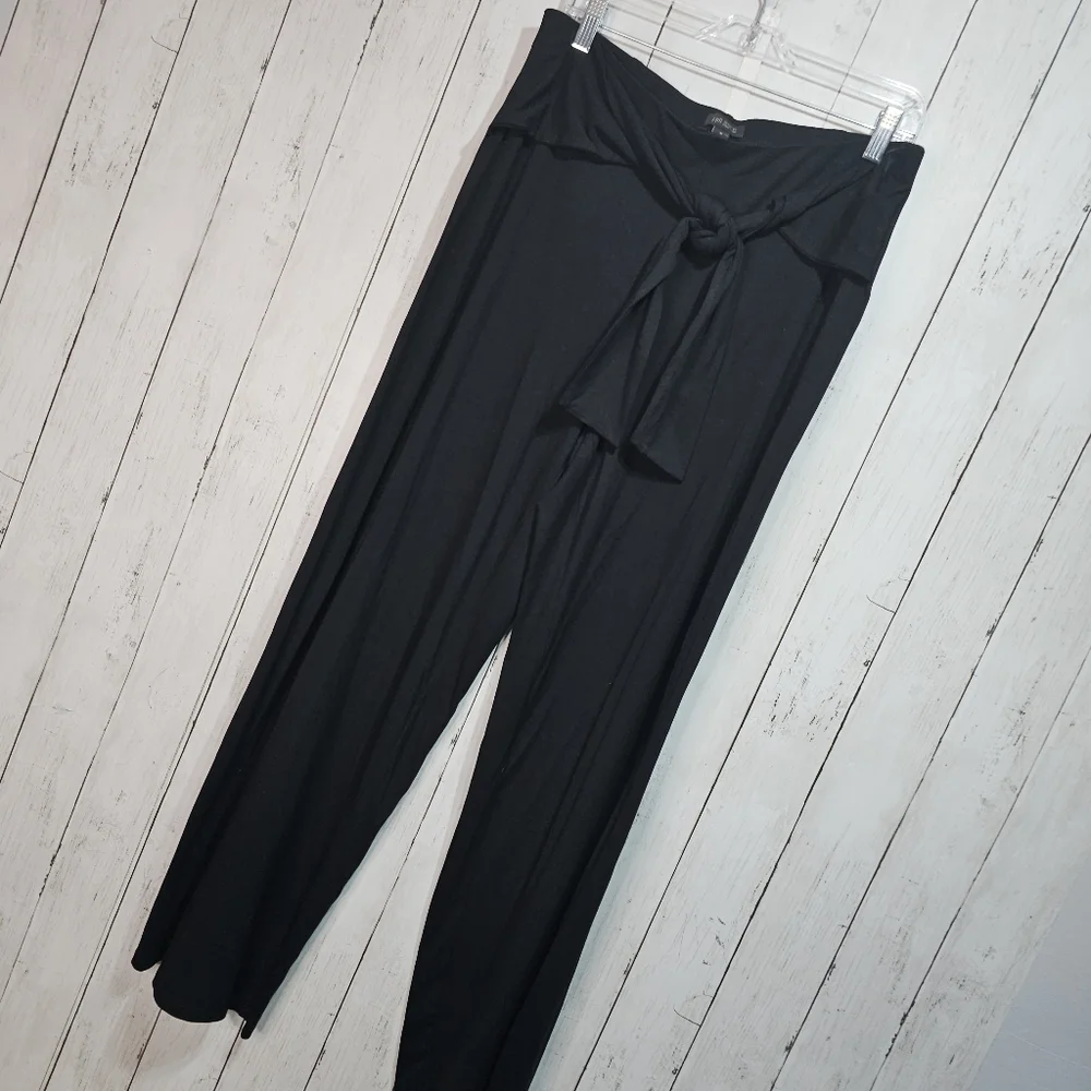 J. Jill Wearever Collection Black Tie Waist Pull-on Wide Leg Pants Size Medium. - Picture 3 of 7